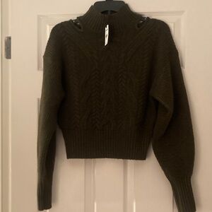 Olive Green Cable Knit Express Sweater Size XS